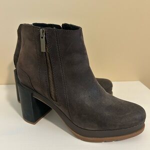 Sorel Chocolate Ankle Boots with Zipper